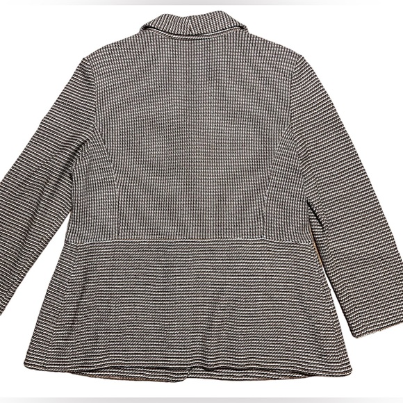ST JOHN Wool Rayon Knit Neutral Tone Blazer Jacket PF14 GRP0 in Sz 16 - Picture 4 of 16
